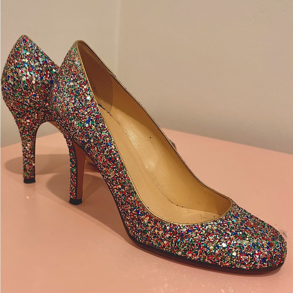 Kate Spade Glitter Karolina Pumps Size 6. 3.5 inch heel.